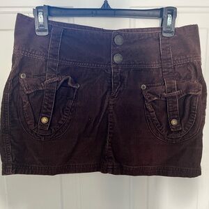 Stylish Brown Corduroy Women's Skirt